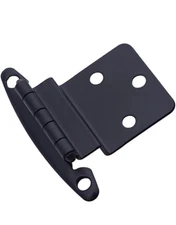 50Pcs Kitchen Door Cabinet Hinges Self Closing 3/8" Inset Face Mount Matte Black
