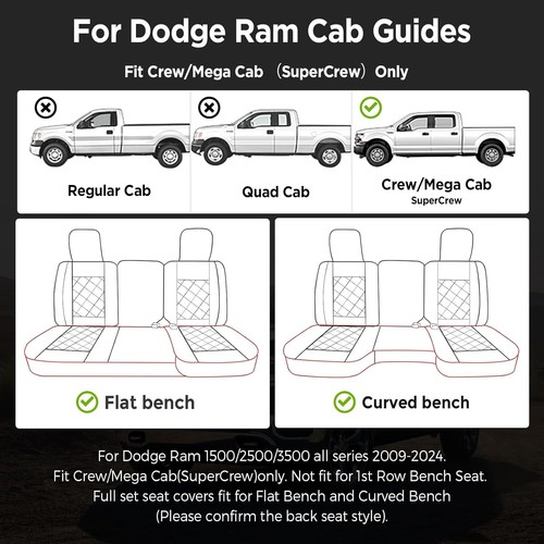Super Cover® for Dodge Ram Seat Covers 2002-2023 2024 1500, 2010-2023 2024 2500/ - Picture 3 of 4