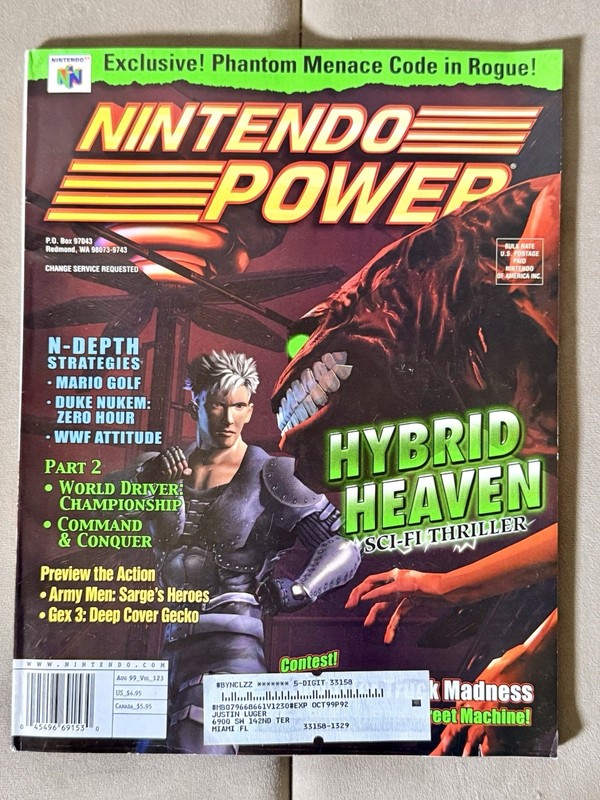 Nintendo Power Magazine Volume 123 August 1999 w/ poster And Pokemon Snap insert