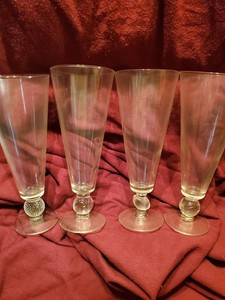 Vintage Pilsner Sport Beer Glasses Set of 4 Football Golf Baseball Basketball