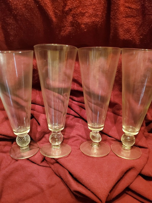 Vintage Pilsner Sport Beer Glasses Set of 4 Football Golf Baseball Basketball