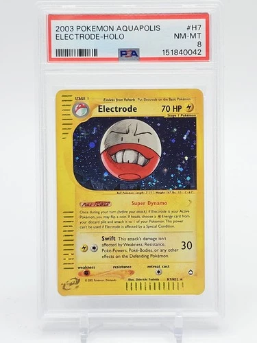 ELECTRODE 2003 POKEMON AQUAPOLIS HOLO #H7 PSA 8 Q4444