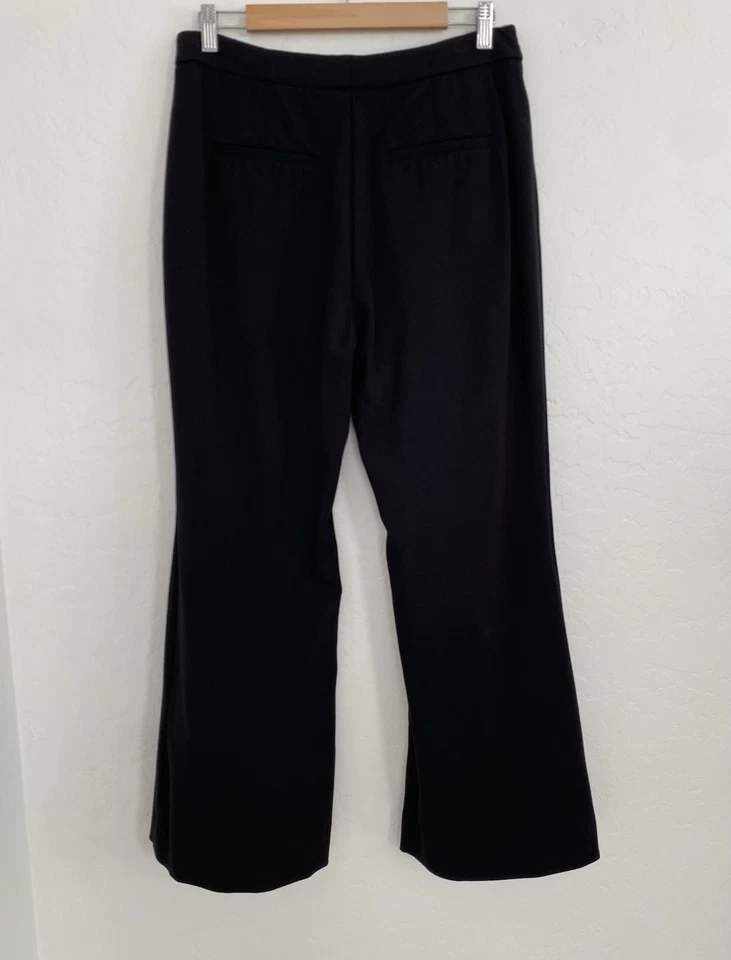 White House Black Market Trousers Pants women's size 12 black stretch Flare - Image 2 of 4