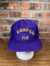 Vintage Auburn Elks 2118 Massachusetts Purple Mesh SnapBack Hat New Era USA Made