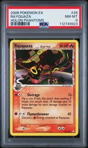 RAYQUAZA Holon Phantoms Rare #26 PSA 8 Pokemon [Nostalgium]