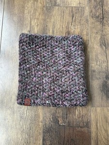 Original Buff 129699 - Knitted & Polar Neck Warmer Purple Green Grey WOOL BLEND