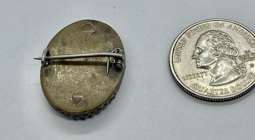 Antiguo broche georgiano ovalado pintado a mano de ángel querubín infantil en porcelana COMO ESTÁ - Imagen 5 de 11