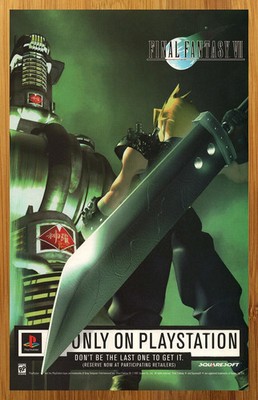 1997 Final Fantasy VII 7 PS1 Playstation 1 Vintage Print Ad 13x19 Poster