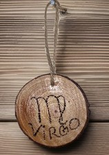 Zodiac wall art Etched Wood Glossy Finish Decor Ornament Holiday