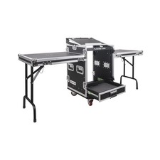 Sound Town 14U PA DJ Pro Audio Rack/Road ATA Case with 2U Drawer, 11U Slant M...