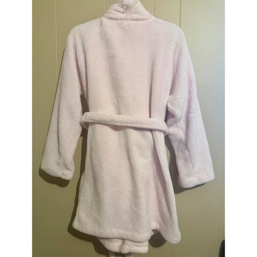 VICTORIA SECRET M/ L Embroidered ANGEL Cozy Short Robe SUPER PLUSH PinkM/ L - Picture 4 of 9