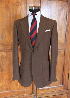 Sartoria Donato moderne maßgeschneiderte Leinenjacke 42UK/52EU lang NEU!