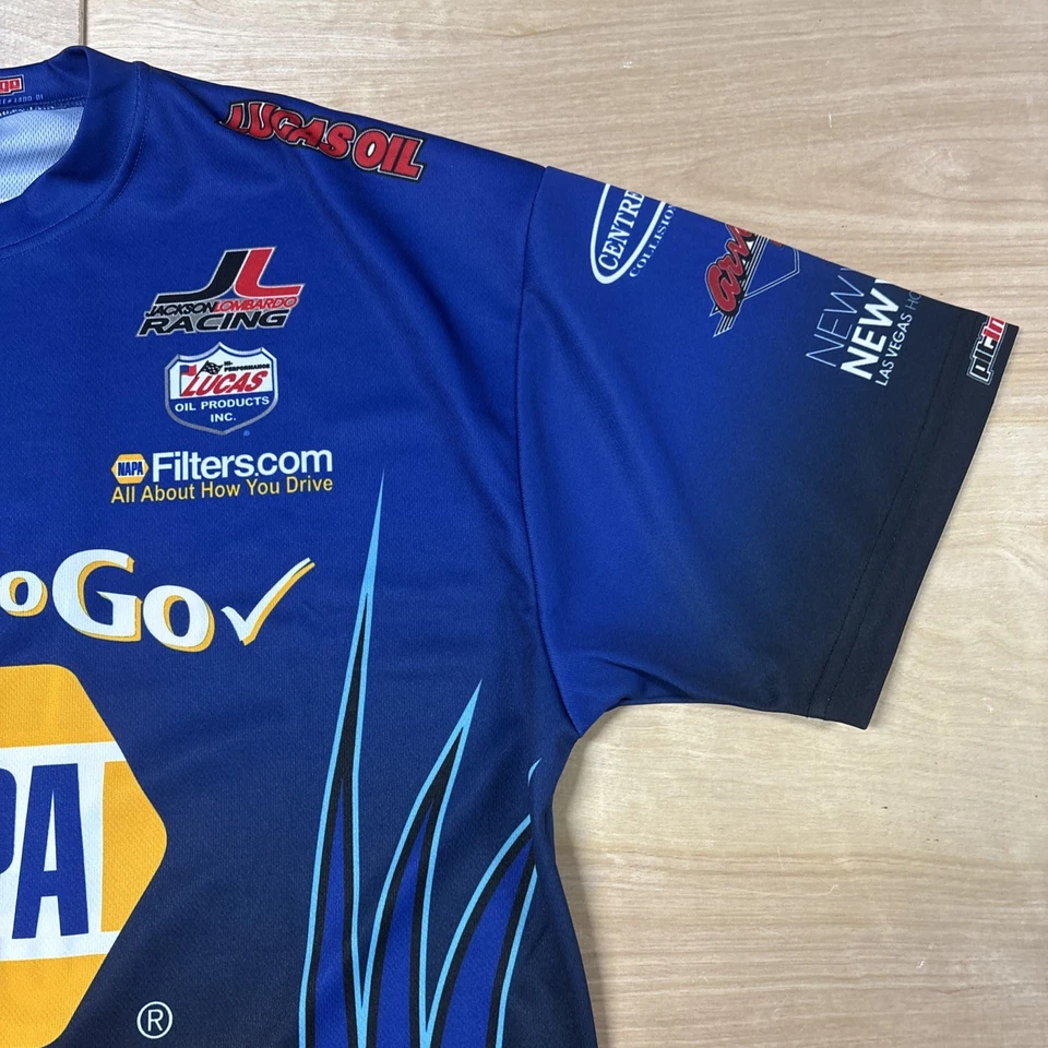 NAPA Auto John Lombardo Jr Pro Series Pit Image Crew Shirt Mens 2X Made In USA - Image 4 of 4