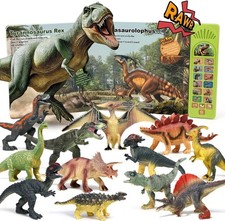 Dinosaur Toys for Kids 3-5 5-7, 12 pcs Realistic Dinosaurs with Book & Dinosa..