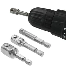 Hex Shank Socket Adapter Set – 1/4" 3/8" 1/2" Drill Bit Extension