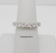 1CT Natural Round Diamond Shared Prong Bridal Wedding Band Ring 14K White Gold