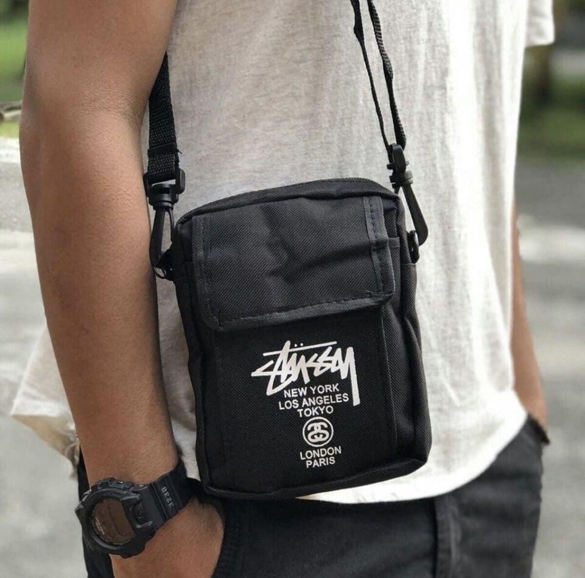 New Stussy crossbody Small Black Bag | eBay New Stussy crossbody Small Black Bag | eBay