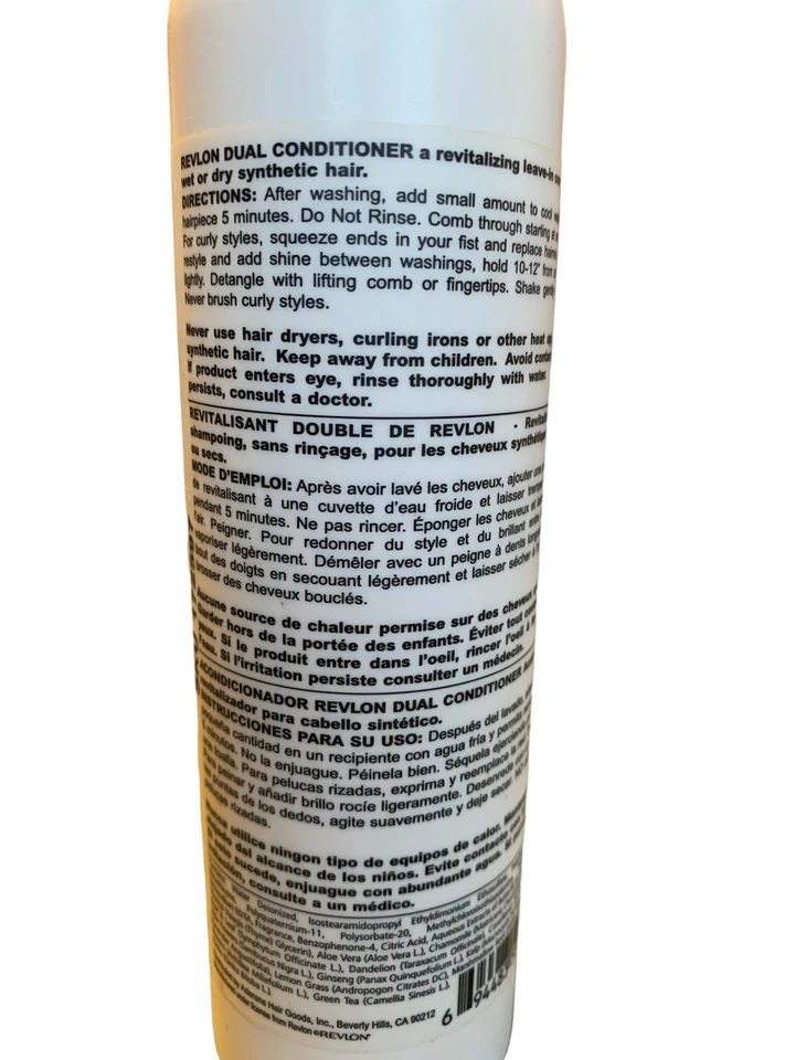 REVLON Acondicionador Doble Para Cabello Sintético ¡NUEVO! Extensiones de pelucas descontinuadas de 8 oz Foto 2 de 2