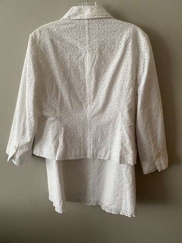 Liz Claborne Villager White Eyelet Suit Size 6 - Picture 11 of 11