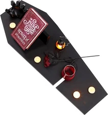 Barydat Halloween Coffin Bath Tray with Wine Notch Goth Bathtub Black 