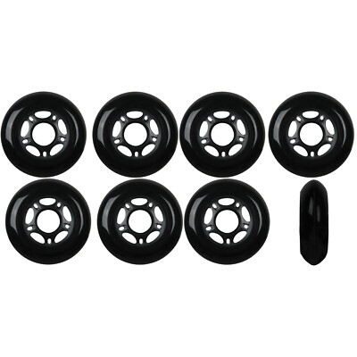 Inline Skate Wheels 72mm 89A Outdoor Black Rollerblade Hockey 8 Pack
