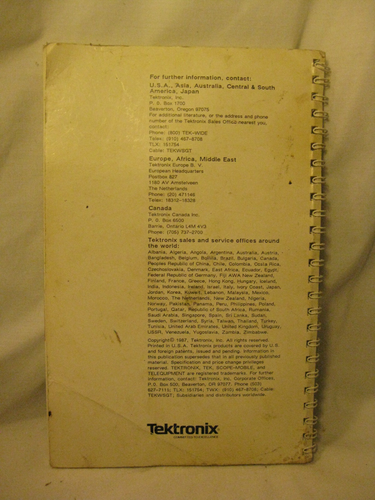 Pre owned Tektronix TEK 2205 Oscilloscope Operator s Manual Booklet