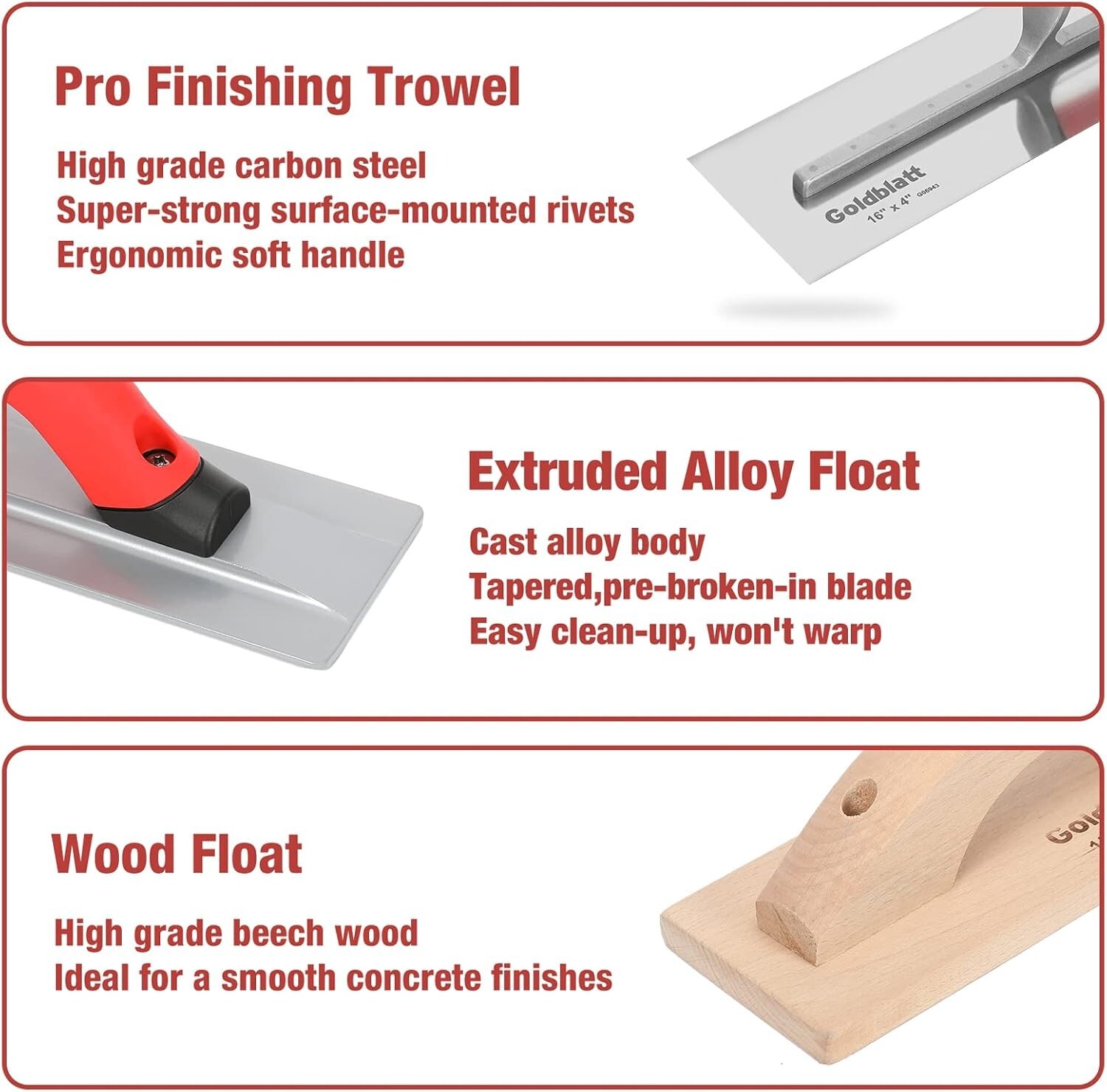 Professional Quality 8-Piece Concrete Tool Set with Adjustable Carrying Bag