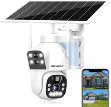 Solar Wifi Security Camera Outdoor Wireless, 8W 15600Mah Battery Powered Home Su