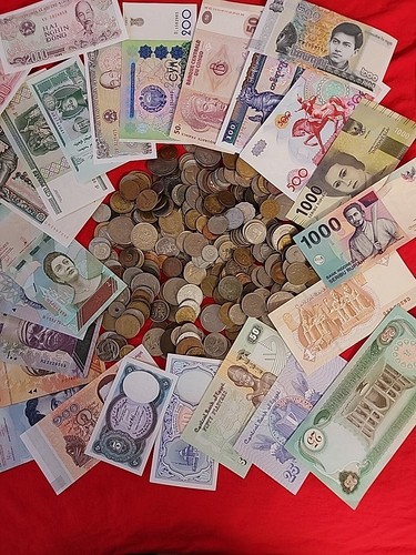 3 Pound Mixed World Coins & 100 Foreign Banknote Unc Lot Free Shipping - Picture 5 of 5