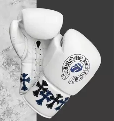 New Arrival Custom made Chrome Heart Leather Boxing Gloves No Winning.