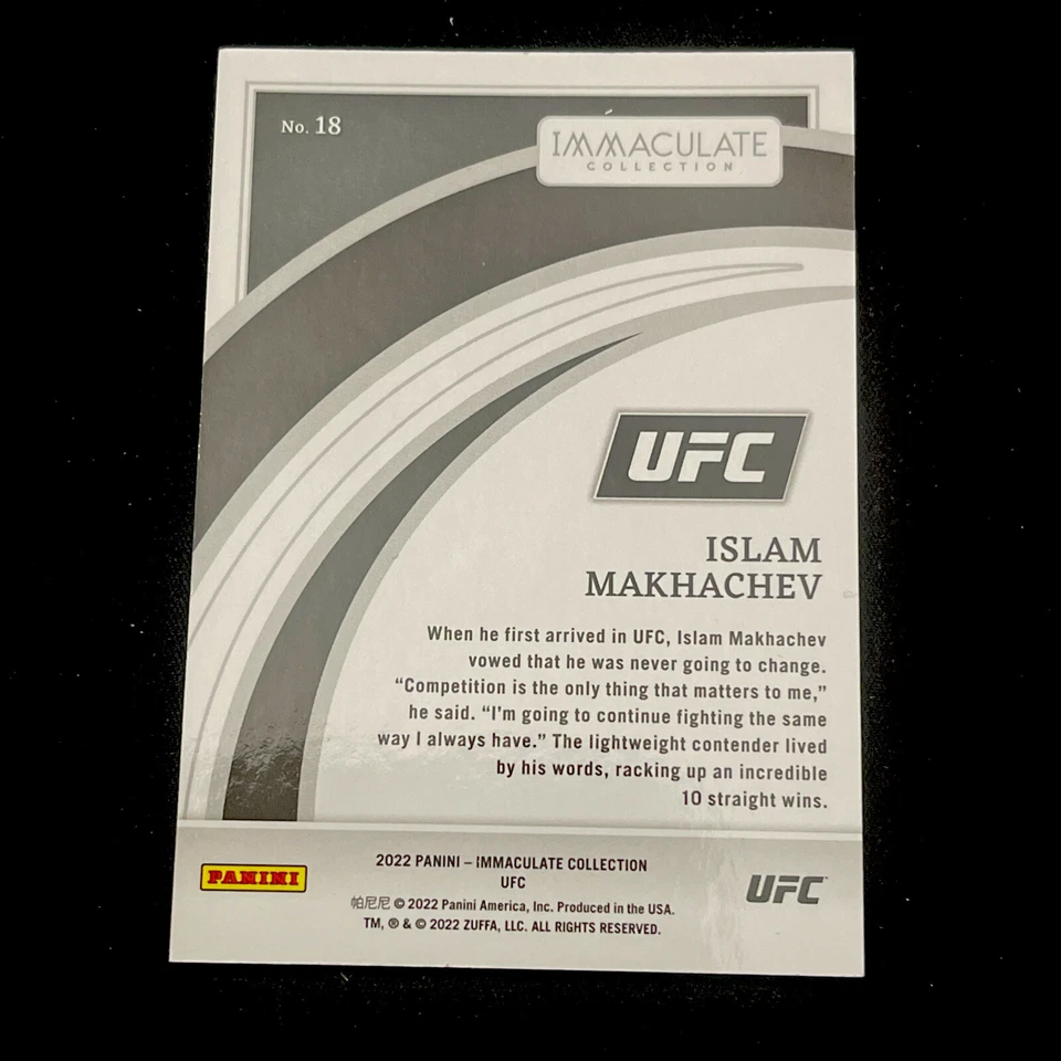 2022 Panini Immaculate UFC ISLAM MAKHACHEV #'d 21/49 SP - Image 2 of 2