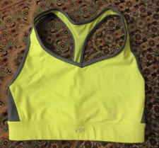Victoria's Secret VSX The Player Racerback Sports Bra Neon Green  Gray sz XS