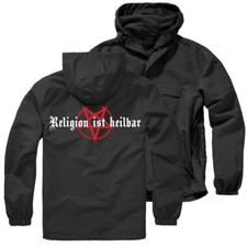 Männer Windbreaker Herbst Sommer Religion ist heilbar schwarz metal jacket 666