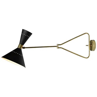Italian Stilnovo Rafaela Swing Modern Modular Brass Wall sconce by A E