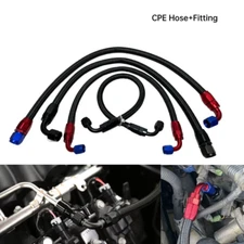 Black Fuel Hose Oil Fuel Gas Line AN6-AN8-AN10 Nylon Braided Stainless Steel