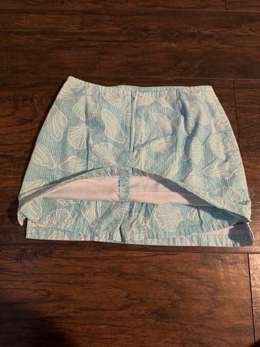 Vintage Lilly Pulitzer Shell Blue Skort Skirt Girls Size 14 90s - Picture 5 of 6