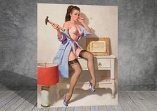 Gil Elvgren DIY TOOL Woman Vintage Pin Up Girl CANVAS ART PRINT  1645