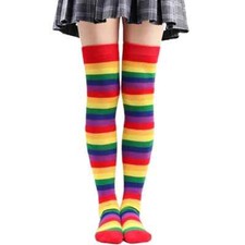 Rainbow Thigh High Socks for Women - Knee High and Over the Knee Crazy Socks