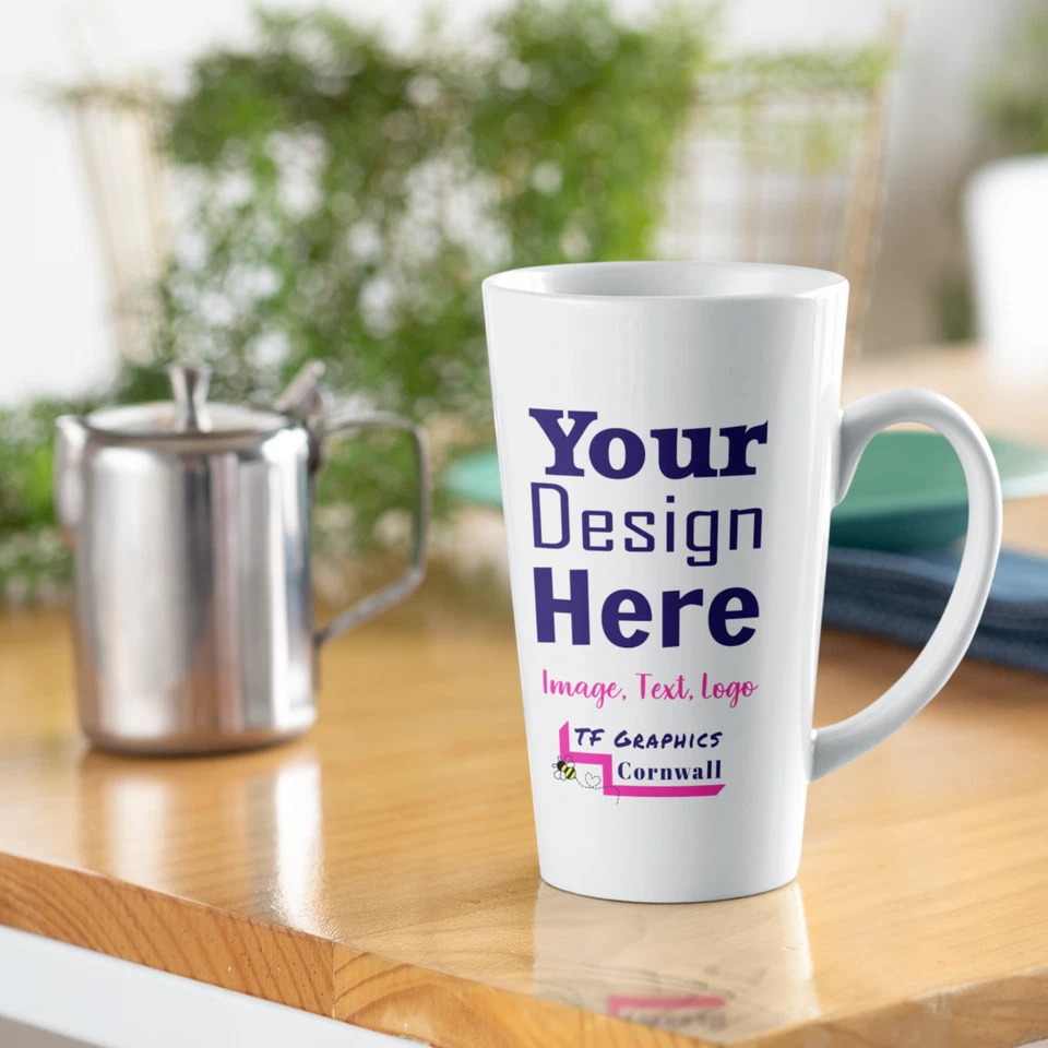 PERSONALISED 17oz LATTE MUG COLLAGE PHOTO IMAGE PICTURE TEXT GIFT TEA COFFEE