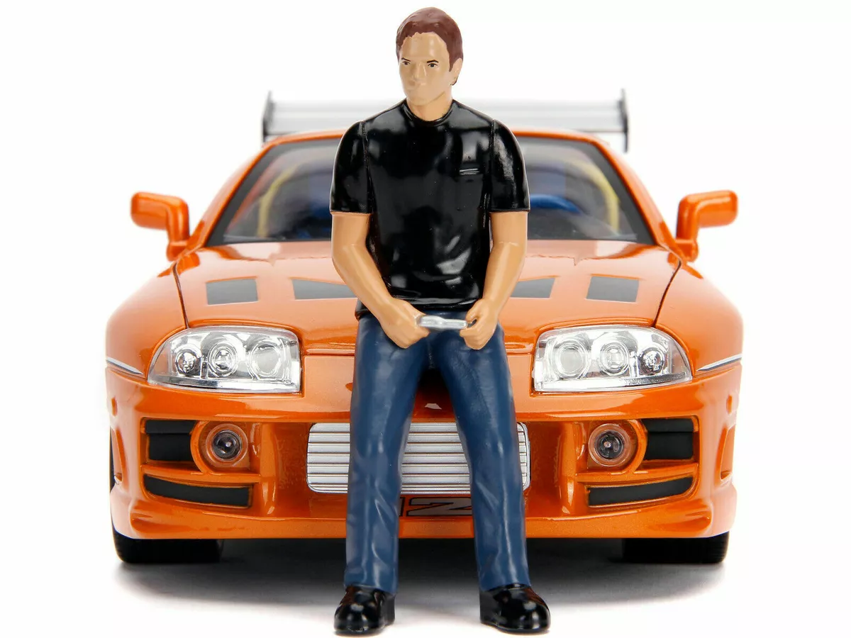 1/18 Jada Fast & Furious 1995 Toyota Supra & Light & Brian Figure Orange 31139
