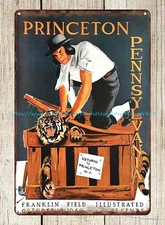 football sports man cave Program 1940 metal tin sign apartment decor