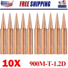10x 900M-T-1.2D Pure-Copper Soldering Iron Tip Set Lead-Welding Solder Tip Tools