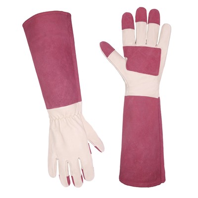 1/2/3 Pairs Women Long Thorn Proof Gardening Gloves Pigskin Leather Gauntlet