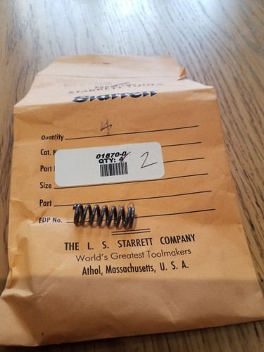 NOS Starrett Spring 01870-0 SPRING, .247X.357X1.00X.055X8 - Picture 2 of 10