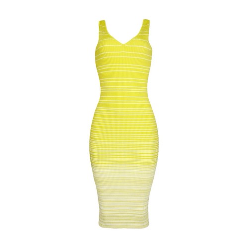 $195 NWT STAUD Dana Ombre Stripe Knit Dress, Pollen White, XS - Picture 7 of 8