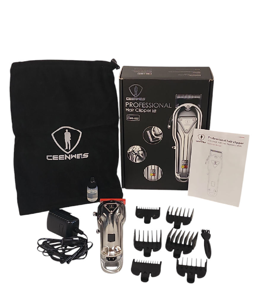 Ceenwes CWS-022 Mens Hair Clipper Grooming Kit, Full Metal Cordless LED  Display