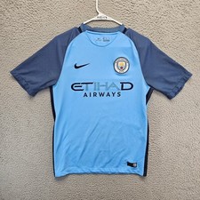 Nike Manchester City 2016 2017 Home Football Soccer Jersey Shirt Mens Small Blue