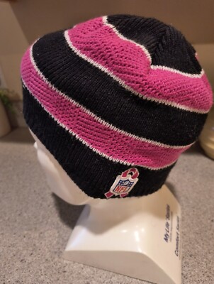 San Francisco 49ers Beanie Womens One Size Pink Black Knit Stripe
