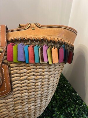 Coach Hangtag Lily Straw Legacy Basket Tote Limited Edition 65th