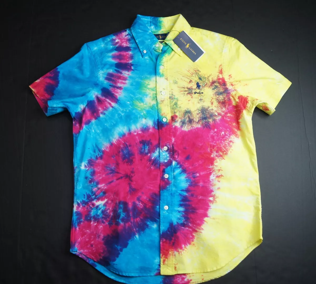Polo tie hotsell dye button down